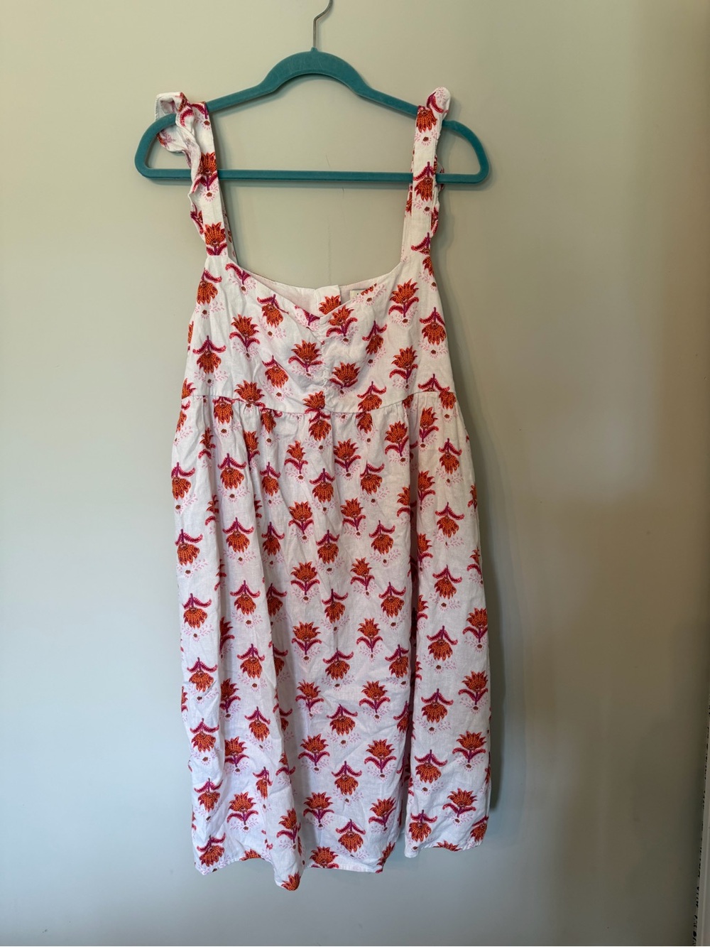 Boho floral print ruffle strap sundress size 16